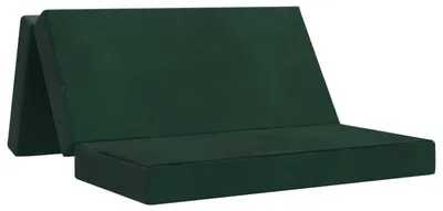 Image de Canapé-lit pliable 120 x 67 x 45 cm Vert foncé