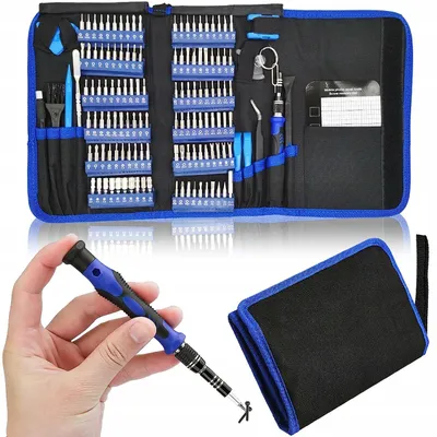 Zdjęcie produktu dla Zestaw narzędzi precyzyjnych 140w1 - Śrubokręt serwisowy | Bity Torx Phillips Hex Pentalobe Y | Mata magnetyczna | Pęseta ESD | Otwieraki | Do telefonu laptopa tabletu konsoli
