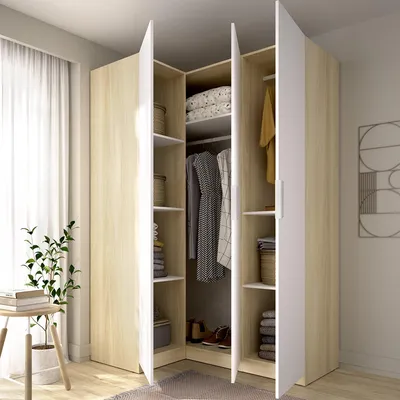 Immagine prodotto di Reeves - Guardaroba 3 Ante, 95x142 cm Bianco, Appendiabiti
