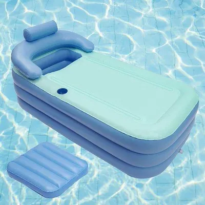 Immagine prodotto di Vasca da bagno portatile per adulti - Vasca da viaggio con sedile - Set vasca da bagno compatto