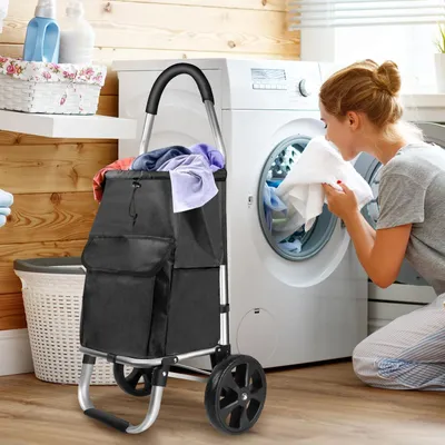 Produktbild von Einkaufstrolley - Faltbarer Shopping Trolley - 40 l leicht - Wasserdicht - Treppensteiger - Aluminiumrahmen - 2 Räder