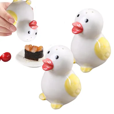 Salz- und Pfefferstreuer-Set, 2 Stück, Keramik, Entenform