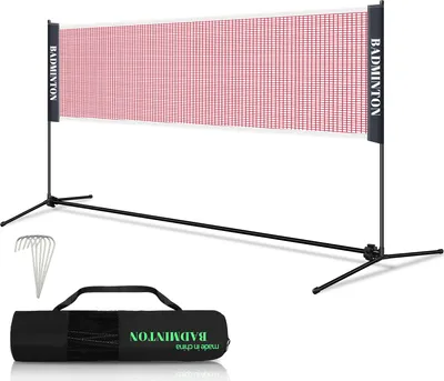 Obrázok produktu pre Sada bedmintonovej siete Aopunly, skladacia tenisová sieť, volejbalová sieť s prepravnou taškou, nastaviteľná výška, vnútorná a vonkajšia, výška 93-155 cm, 410 cm