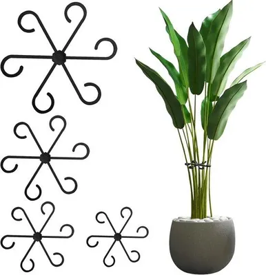 Produktbild von Famanu Pflanzenstützen Set - 8 Metall Pflanzenhalter für Blumen, Rosen, Tomaten und Monstera - Schwarz
