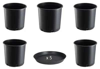 Image de Ensemble de 20 pots de fleurs en plastique, équipés de trous de drainage