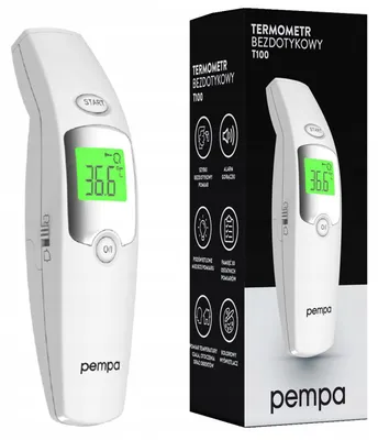 Zdjęcie produktu dla Termometr elektroniczny Pempa T100, bezdotykowy, biały, cyfrowy