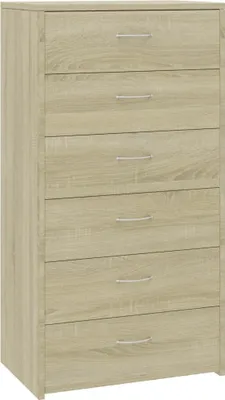 Zdjęcie produktu dla vidaXL Kredens z 6 szufladami dąb sonoma 50x34x96 cm płyta wiórowa