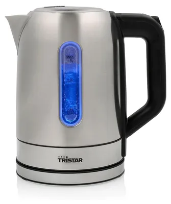 Produktbild von Tristar WK-1344, 1,7 l, 2200 W, Schwarz, Silber, Edelstahl, Wasserstandsanzeige, Überhitzungsschutz