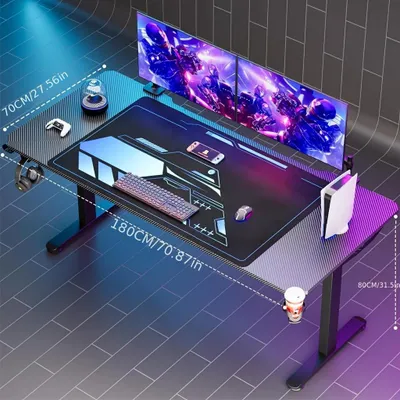 Image de Bureau - Table de travail - Table de jeu - Bureau informatique - Bureau d'écriture - Ergonomique - Hauteur réglable