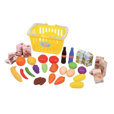 Produktbild von Playgo Mein Einkaufskorb mit Lebensmittel 32-tlg. Set 3752