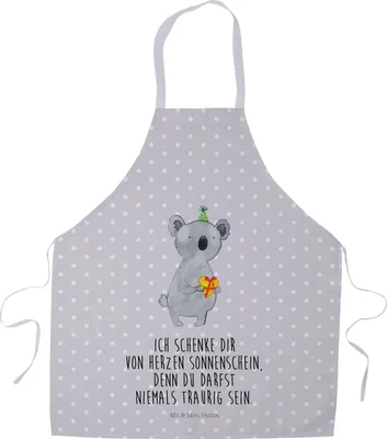 Produktbild von Mr. & Mrs. Panda Schürze Koala Geschenk - Grau Pastell - Grillschürze, Geburtstag, Küchenzubehör, Küchenschürze, Kochschürze, Party, Servierschürze