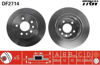 Produktbild von TRW Bremsscheiben (2 Stück) Hinterachse DF2714