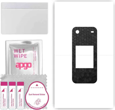 Produktbild von apgo Rückseite Schutzfolie, Skin, kompatibel mit Nokia 2780 Flip, Hinten Displayschutzfolie aus Vinylfolie, kratzfest, einfache Montage - Schwarze Honigwabe