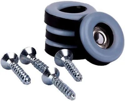 Produktbild von 16 Teflon-Möbelgleiter rund mit einem Durchmesser von 19 mm – 5 mm dick inklusive Schrauben 3,5 mm x 20 mm