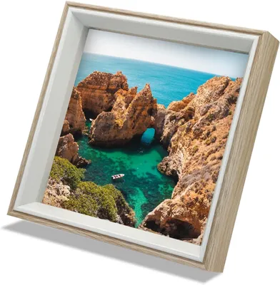 Obrázek produktu pro Rámeček na fotografie, 15x15 cm, čtvercový, béžový, vhodný na zeď i na stůl, pro domácnost