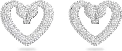 Produktbild von Swarovski Damen Ohrclips Una Herz Weiß, Rhodiniert 5626172