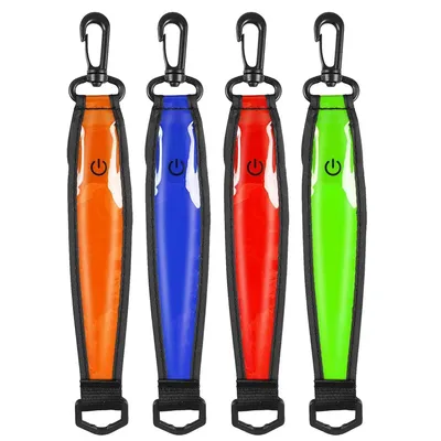Produktbild von 4er-Pack LED-Blinklichter für Schulranzen, USB-wiederaufladbar, reflektierendes Sicherheitslicht für Rucksack & Lauftasche