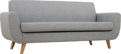 Produktbild von Miliboo - Skandinavisches 3-Sitzer-Sofa in Hellgrau und Holz PURE