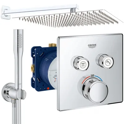 Produktbild von Grohe und Jowi Unterputz Duschsystem, mit Grohtherm SmartControl Thermostat, 360x360mm Kopfbrause