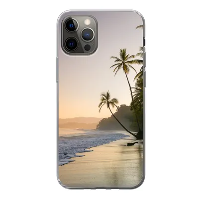 Produktbild von MuchoWow® Handyhülle Schutzhülle Hülle für iPhone 12 Pro Strand - Sonnenuntergang - Tropisch Silikon Softcase Handy Hülle - Abdeckung
