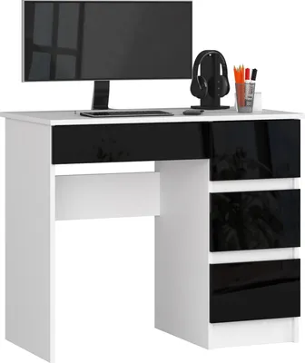 Obrázok produktu pre Stôl 90 cm so 4 zásuvkami, počítačový stôl, pracovný stôl do kancelárie a pre deti