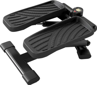 Image de SPORTNOW Mini stepper fitness, stepper disque de torsion de la taille 2 en 1 pédales antidérapantes surdimensionnées, écran LCD, hauteur réglable, 100 kg, pour la maison GYM aucun assemblage requis