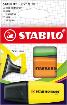 Immagine prodotto di STABILO 07/3-2-02 STABILO evidenziatore BOSS MINI, scatola da 3