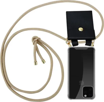 Obrázok produktu pre Cadorabo puzdro pre Apple iPhone 11 PRO MAX ochranné puzdro v hnedej farbe reťaz na mobilný telefón silikónové puzdro s odnímateľným káblom