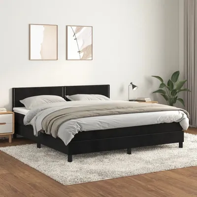 Produktbild von Maison Exclusive - Boxspringbett mit Matratze Schwarz 180x200 cm Samt