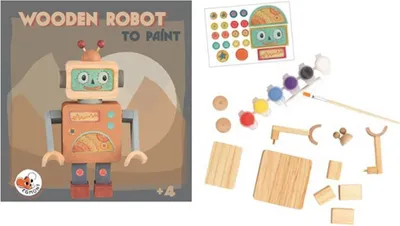 Produktbild von Egmont Toys Bastelpackung Holzroboter 20x20x4 cm