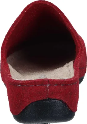 Produktbild von Dr. Brinkmann Damen Hausschuh Wollfilz Pantoffel Applikation und Filzdecksohle, Größe:41 EU, Farbe:Rot