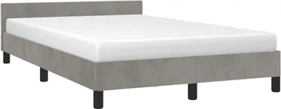 Produktbild von vidaXL Bettgestell ohne Matratze Hellgrau 120x200 cm Samt