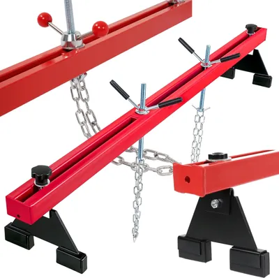 Produktbild von LUXTOM | Motorbrücke, 500kg, [730-1480mm], Kotflügeltraverse, Motorheber, Motorhalter, Motor Traverse, Lackierter Stahl, Rot