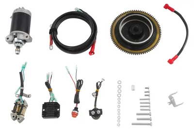 Produktbild von E-Start Kit Außenbordmotor - Anlasser Umrüstsatz - 4-Takt 15 PS Motor - Benzin Außenborder - Komplettes Set - 12 V - 15PS