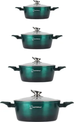 Produktbild von MASTERPAN 8-teiliges Kochgeschirrset, Antihaftbeschichtung, für alle Herdarten  MP2801