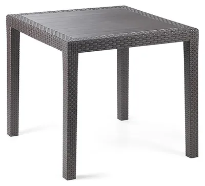 Produktbild von Gartentisch Bistrotisch Kunststoff Eckig 79x79x72cm Rattan-Optik