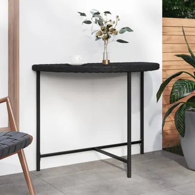 Image de Maison Exclusive - Table de jardin noire 100 x 50 x 75 cm en rotin synthétique
