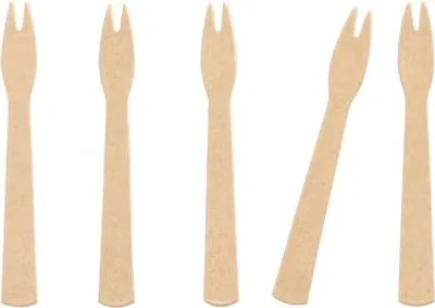Produktbild von Pommes-Frites-Gabeln, Papier "pure" 8,5 cm braun