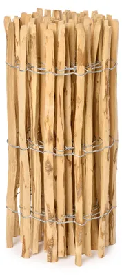 Produktbild von Garronda Gartenzaun zum Stecken aus Haselnüsse Zaun Garten Staketenzaun Beeteinfassung Holz Steckzaun Hochwertiger Gartenzaun für Ihren Garten GD-0079 (Lattenabstand: 7-8 cm. 80 cm x 5m)