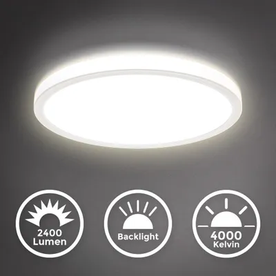 Zdjęcie produktu dla Lampa sufitowa LED panel ultra-płaski sufit światło pośrednie salon korytarz biały
