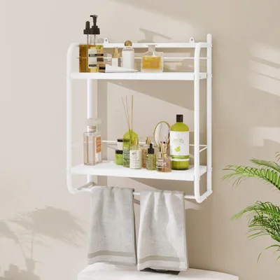 Imagen del producto de Estante de pared con 2 niveles - Estante flotante para el baño