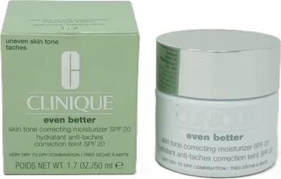 Zdjęcie produktu dla Clinique Even Better Skin Tone Correcting Moisturizer SPF 20, Unisex, Skóra mieszana, Skóra sucha, 50 ml, Słoiczek, Krem
