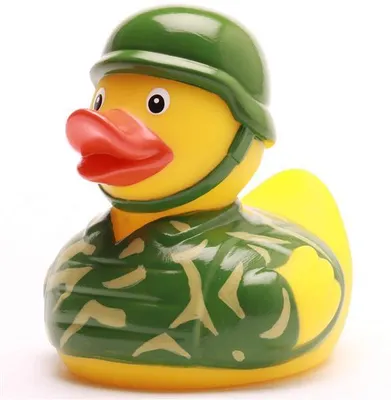 Produktbild von Badeente Soldat grün Vinyl 9 cm