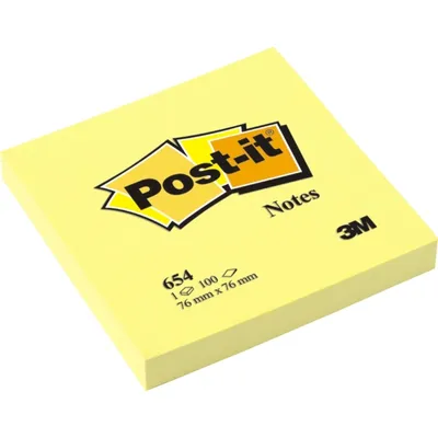 Image de 3M Post-it Notes Haftnotizen, 76 x 76 mm, gelb 100 Blatt-Block (654)