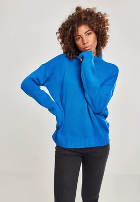 Image de Urban Classics Ladies Oversize Turtleneck Sweater brightblue - M