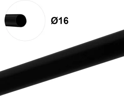 Produktbild von MDEKOR Metallrohr für Gardinenstange, 16 mm, Schwarz Matt, 160 cm