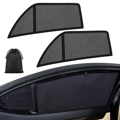 Productafbeelding van 2 Stuks Zwarte Zonneschermen voor Auto Achterraam