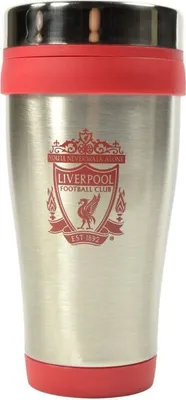 Immagine prodotto di Liverpool FC - Tazza da viaggio "Executive", metallizzata BS3786 (Taglia unica) (Argento/Rosso)