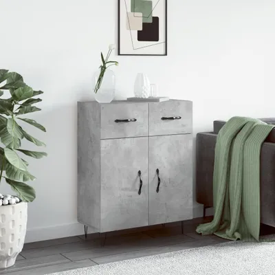 Immagine prodotto di vidaXL Credenza grigio cemento 69,5x34x90 cm materiale a base di legno
