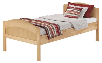 Produktbild von Holzbett mit hoher Sitzkante Seniorenbett Buche natur 90x200 Zubehör wählbar V-60.75-09ohne Zubehör